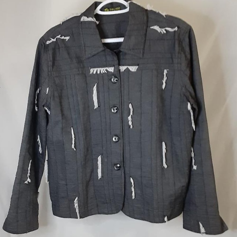 Men's Denim Fashion Jacket Lightweight Dark Gray